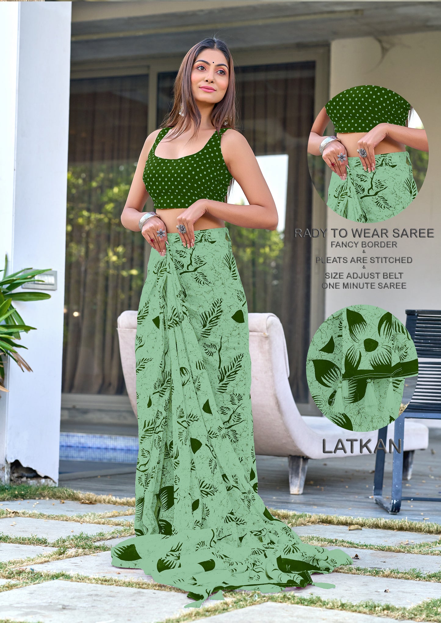 1-MIN READY TO WEAR PREMIUM MULMUL COTTON SAREE