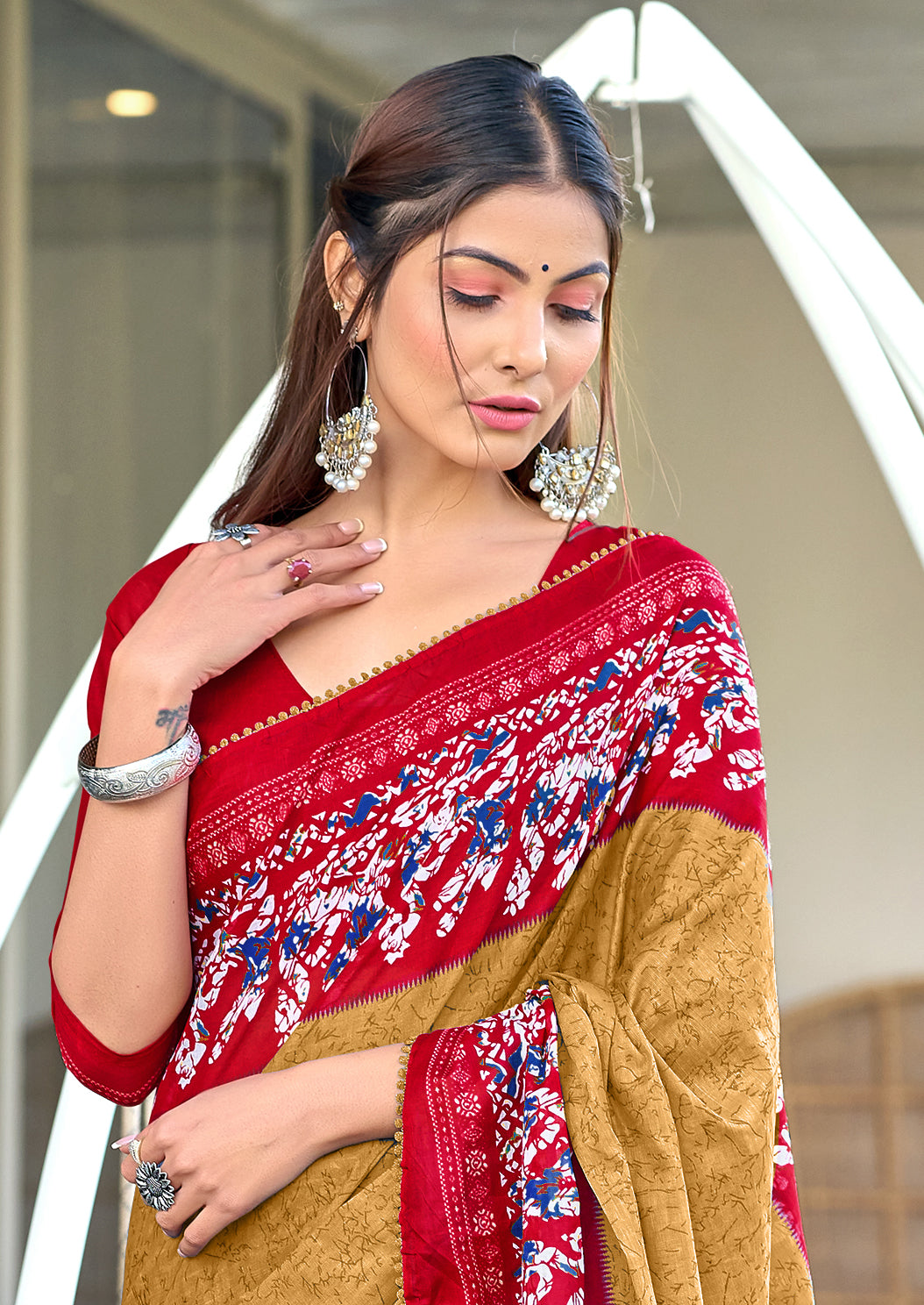 1-MIN READY TO WEAR PREMIUM MULMUL COTTON SAREE