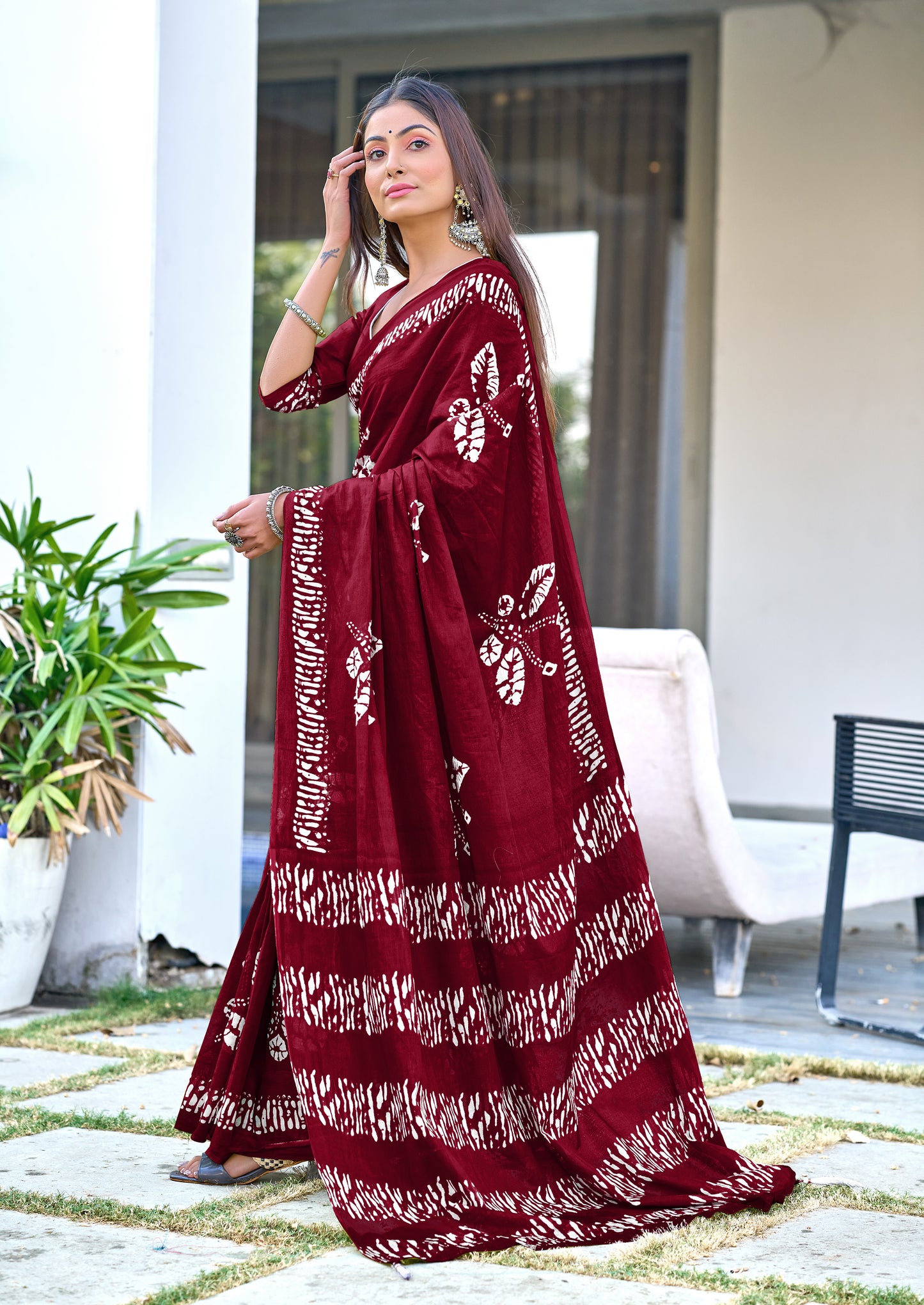 1-MIN READY TO WEAR PREMIUM MULMUL COTTON SAREE