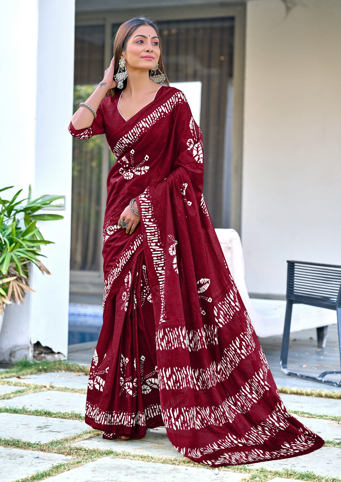 1-MIN READY TO WEAR PREMIUM MULMUL COTTON SAREE