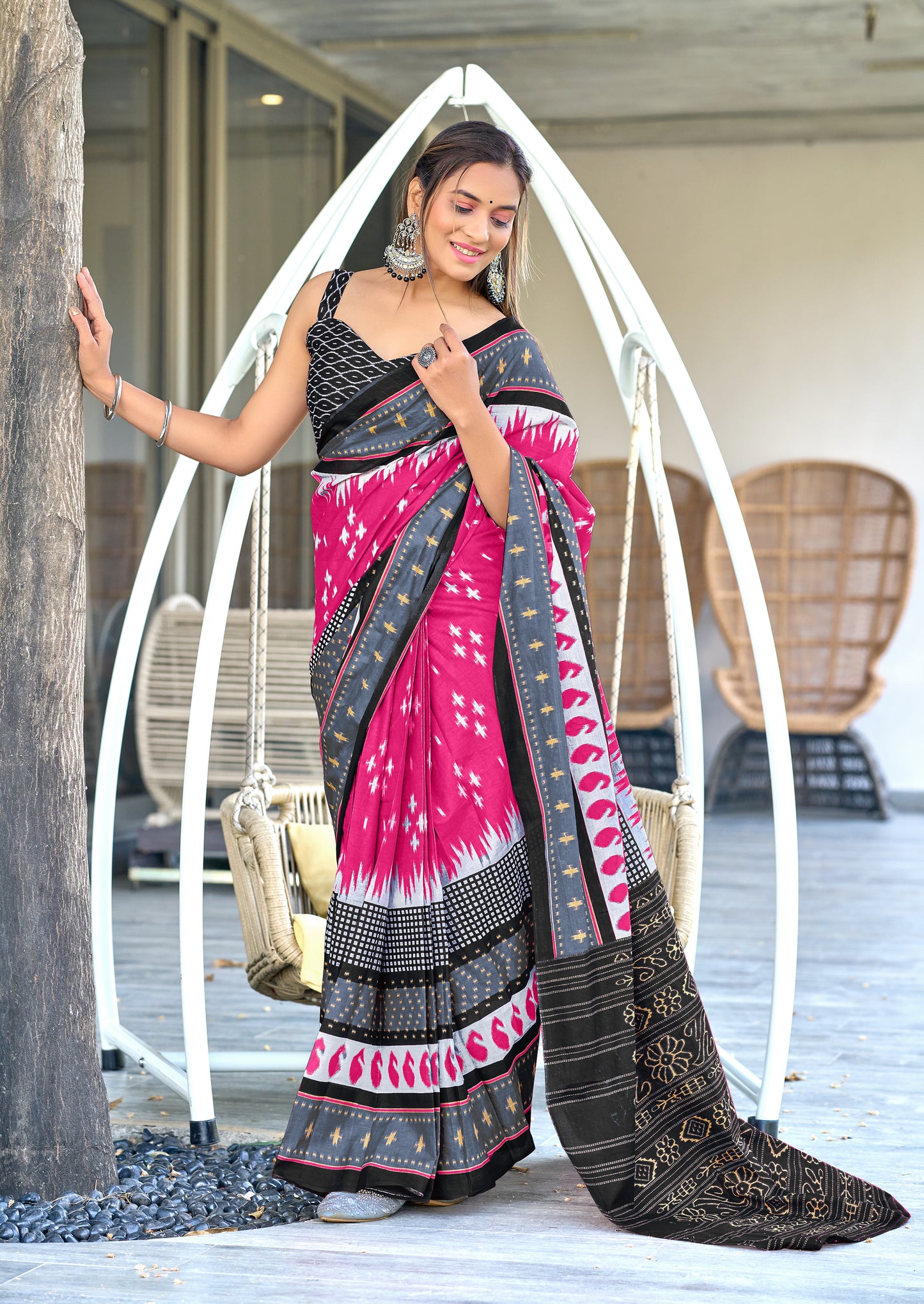 1-MIN READY TO WEAR PREMIUM MULMUL COTTON SAREE