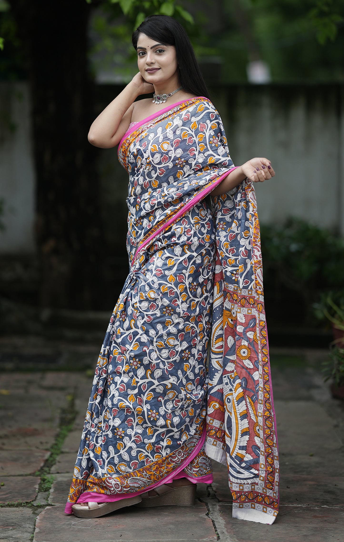 PURE SOFT MUL COTTON SARI WITH BLOUSE PIECE