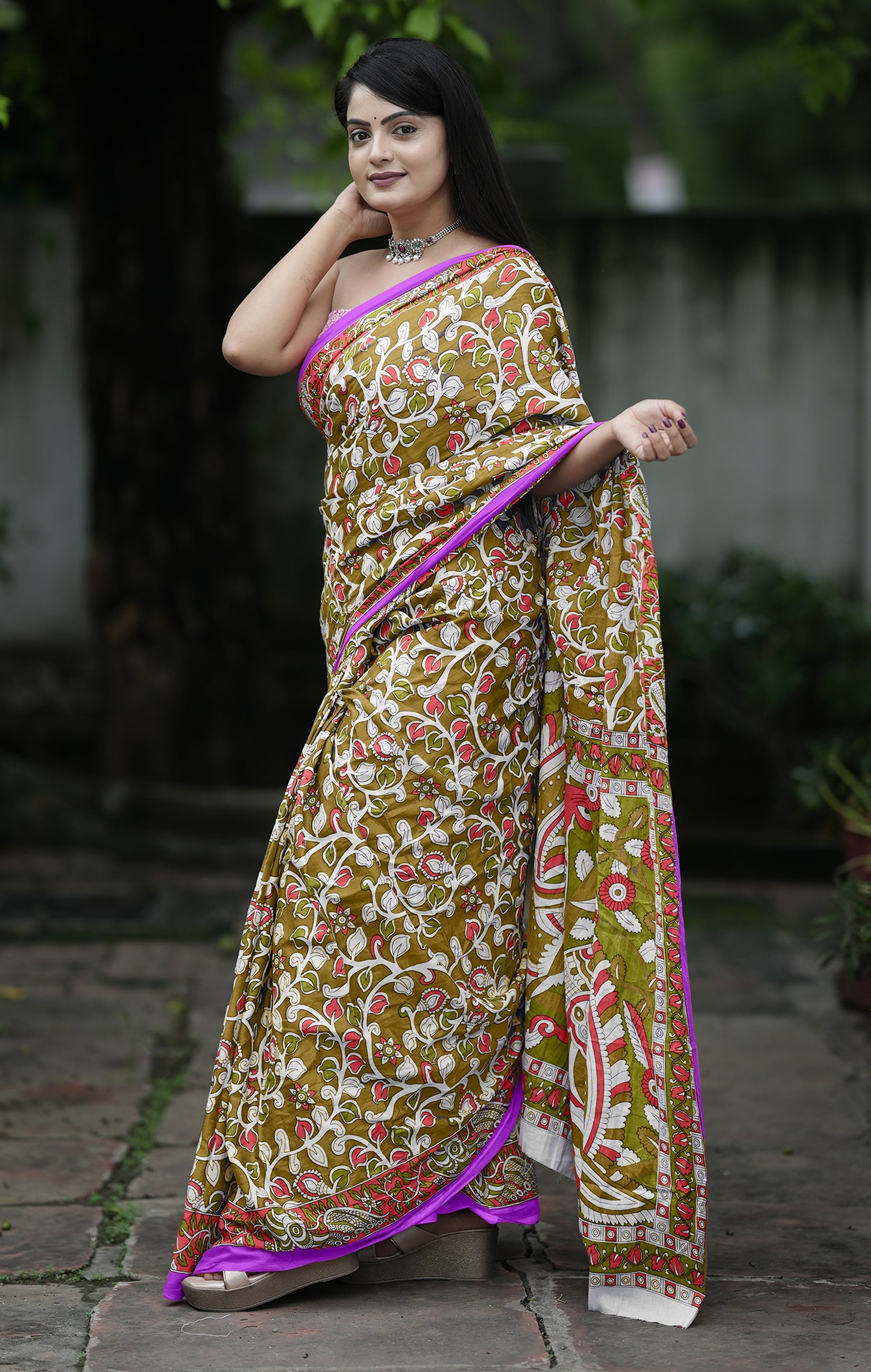 PURE SOFT MUL COTTON SARI WITH BLOUSE PIECE