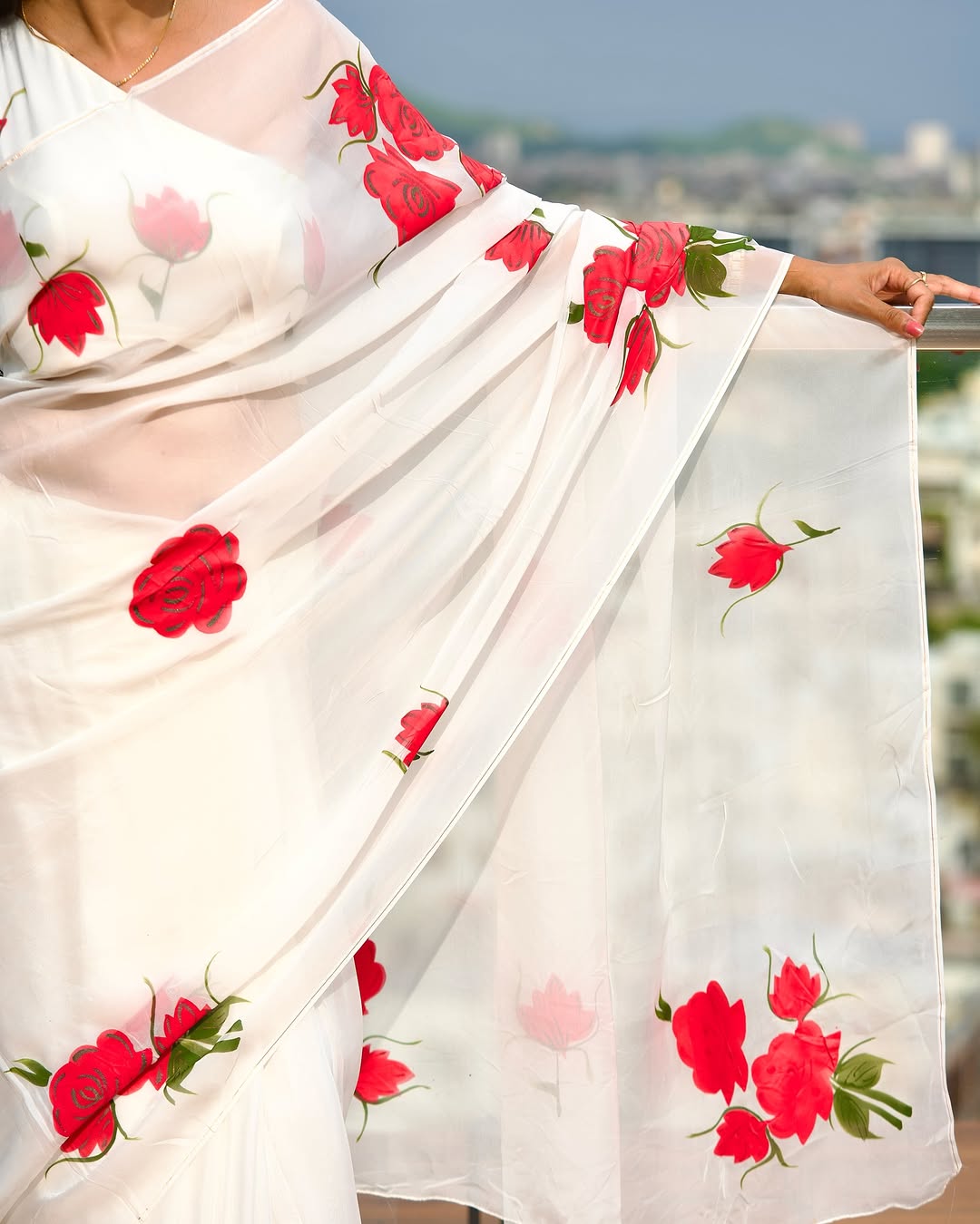 1 MIN READY TO WEAR SAREE IN PURE SOFT GEORGETTE WITH BLOUSE