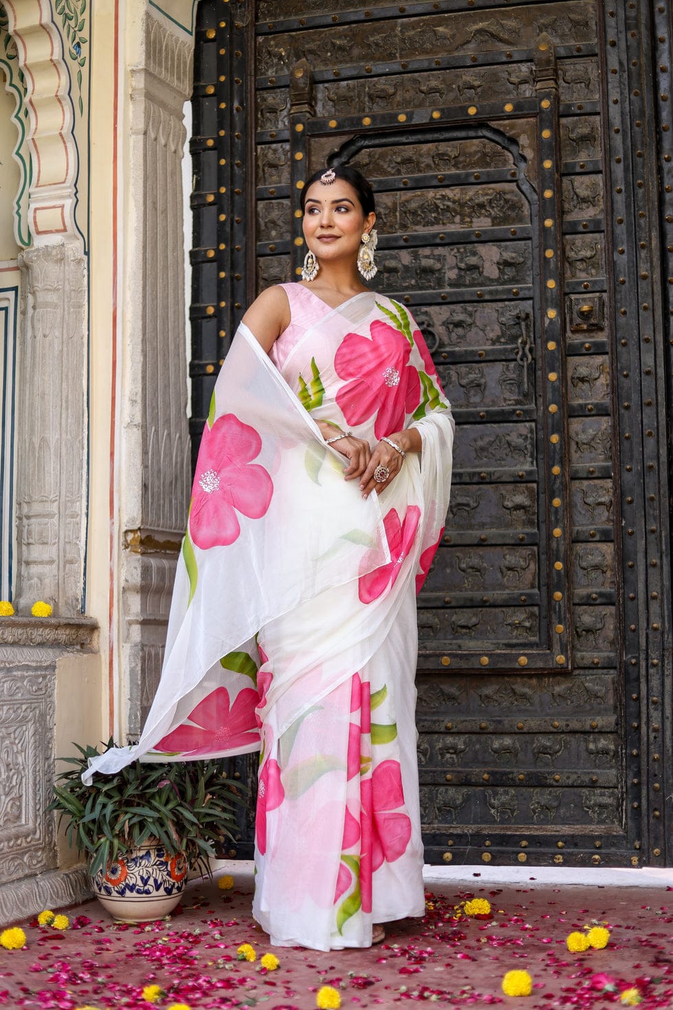 1 MIN READY TO WEAR SAREE IN PURE SOFT GEORGETTE WITH BLOUSE