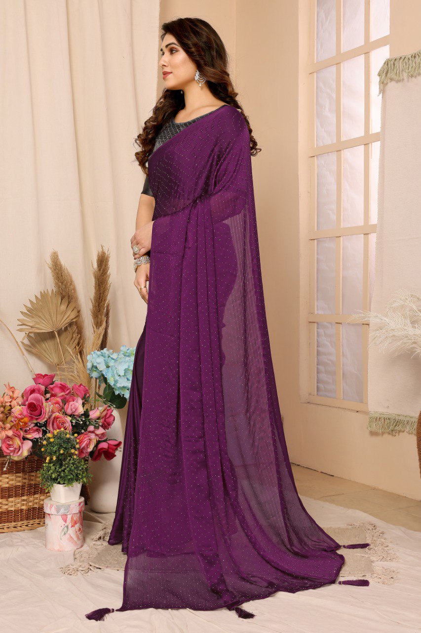 RANGOLI SILK WITH SIROSKY WORK WITH BLOUSE