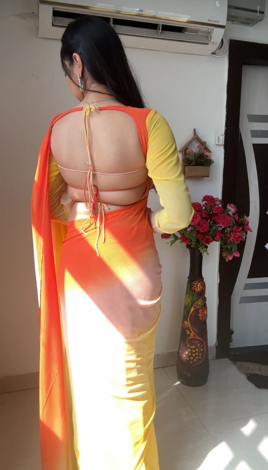 1 MIN READY TO WEAR SAREE IN IMPORTED GEORGETTE WITH HEAVY BLOUSE