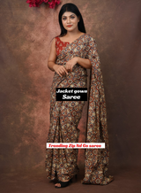 JACKET GOWN SAREE 1-MIN READY TO WEAR WITH RICH DIGITAL PRINT