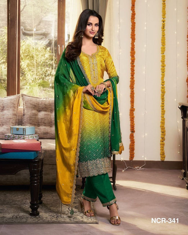 TRENDING EMBROIDERED KURTI ON SHINON FABRIC WITH EMBROIDERY WORK