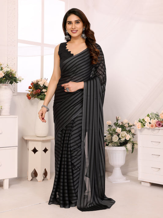 1-MIN READY TO WEAR SAREE IN HEAVY GEORGETTE WITH BANGLORI BLOUSE