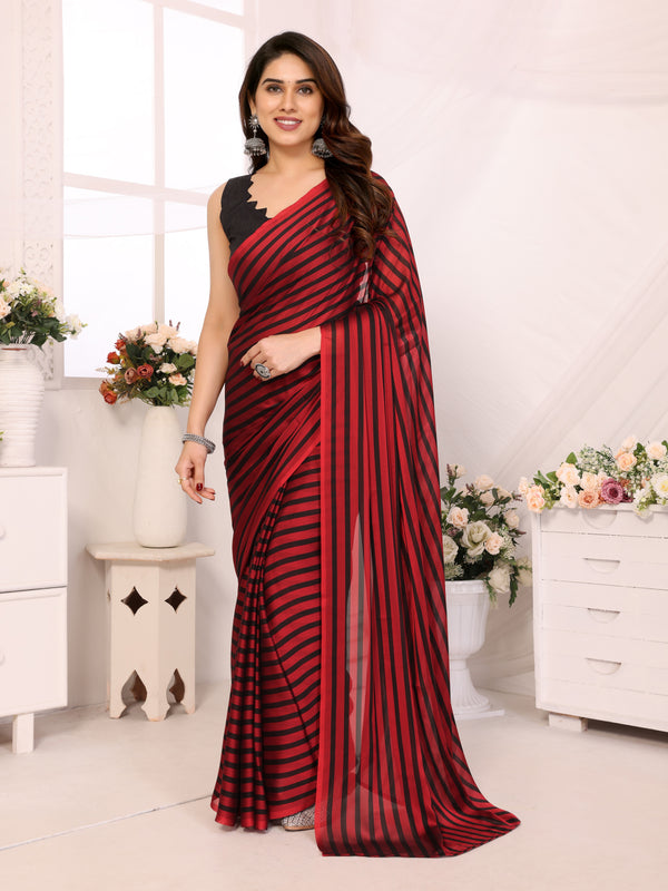 1-MIN READY TO WEAR SAREE IN HEAVY GEORGETTE WITH BANGLORI BLOUSE