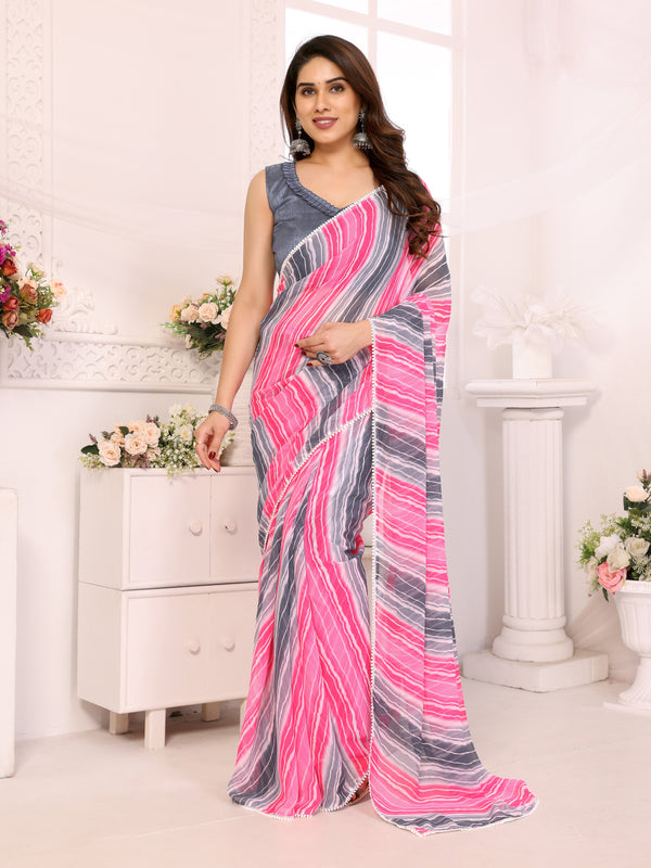 1-MIN READY TO WEAR SAREE IN HEAVY GEORGETTE WITH BANGLORI BLOUSE