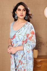 1-MIN READY TO WEAR SAREE IN HEAVY GEORGETTE WITH BANGLORI BLOUSE