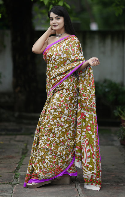 PURE SOFT MUL COTTON SARI WITH BLOUSE PIECE