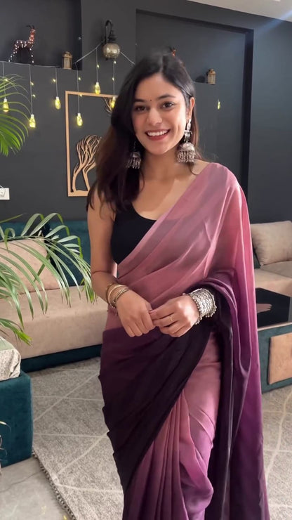 1-MIN READY TO WEAR SAREE IN GEORGETTE FABRIC WITH IMPORTANT ZARI PADDING