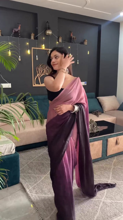 1-MIN READY TO WEAR SAREE IN GEORGETTE FABRIC WITH IMPORTANT ZARI PADDING