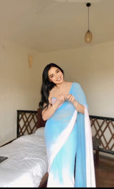 1 MIN READY TO WEAR  SAREE IN IMPORTED GEORGETTE WITH  BLOUSE