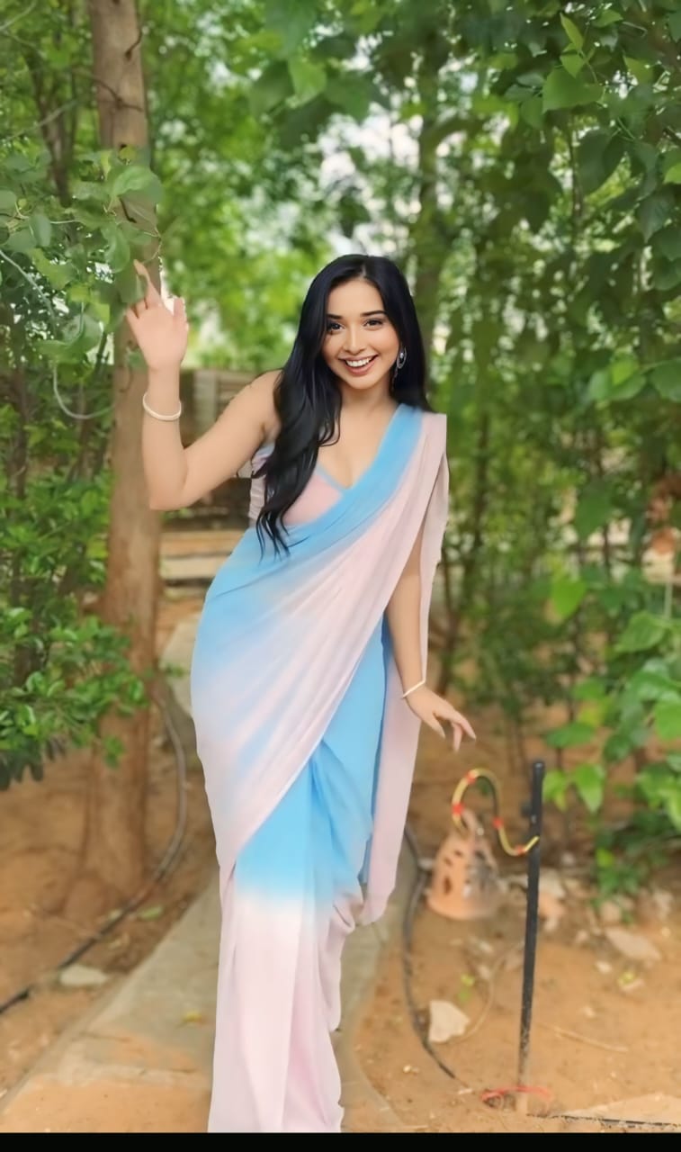 1 MIN READY TO WEAR  SAREE IN IMPORTED GEORGETTE WITH  BLOUSE