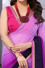 1 MIN READY TO WEAR  SAREE IN PURE SOFT GEORGETTE WITH  BLOUSE