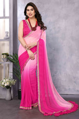 1 MIN READY TO WEAR  SAREE IN PURE SOFT GEORGETTE WITH  BLOUSE