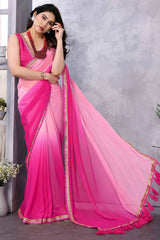 1 MIN READY TO WEAR  SAREE IN PURE SOFT GEORGETTE WITH  BLOUSE