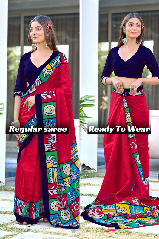 PURE COTTON FANCY BAGRU BLOCK PRINT SAREES