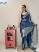 1-Min Ready to Wear saree in PREMIUM CHIFFON WITH ZARI PATTA