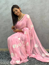 1 MIN READY TO WEAR  SAREE IN IMPORTED GEORGETTE WITH HEAVY BLOUSE