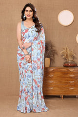 1-MIN READY TO WEAR SAREE IN HEAVY GEORGETTE WITH BANGLORI BLOUSE