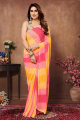 1-MIN READY TO WEAR SAREE IN HEAVY GEORGETTE WITH BANGLORI BLOUSE