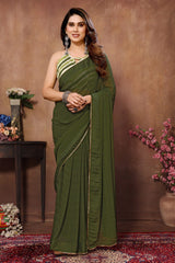 1-MIN READY TO WEAR SAREE IN HEAVY GEORGETTE WITH BANGLORI BLOUSE