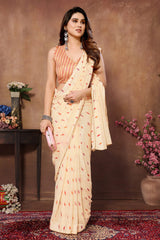 1-MIN READY TO WEAR SAREE IN HEAVY GEORGETTE WITH BANGLORI BLOUSE