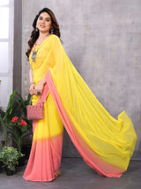 1 MIN READY TO WEAR  SAREE IN GEORGETTE WITH BANGLORI  BLOUSE