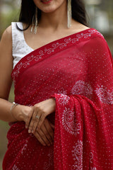 PARTY WEAR ZOMATO COTTON SILK SAREE WITH SHINING DIAMOND WORK