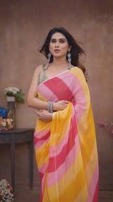 1-MIN READY TO WEAR SAREE IN HEAVY GEORGETTE WITH BANGLORI BLOUSE