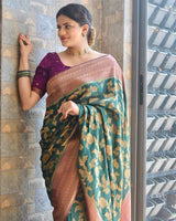 Soft Silk Saree With Jacquard border