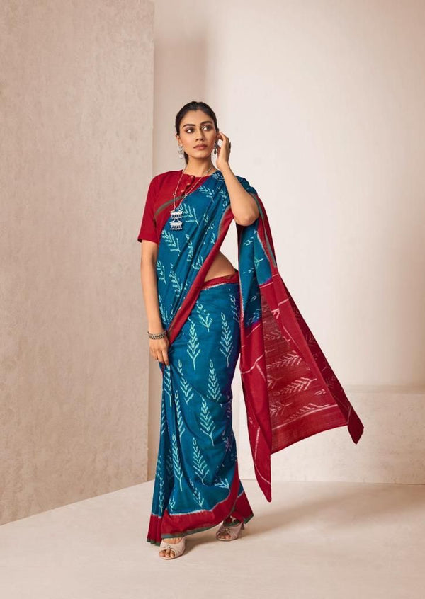 SR SAREES BARKHA VOL 4 MAL COTTON IKKAT PRINT SAREES COLLECTION