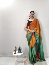 1-MIN READY TO WEAR SAREE IN PREMIUM Imported SILK WITH BLOUSE