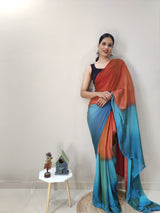 1-MIN READY TO WEAR SAREE IN PREMIUM IMPORTED SILK WITH BLOUSE