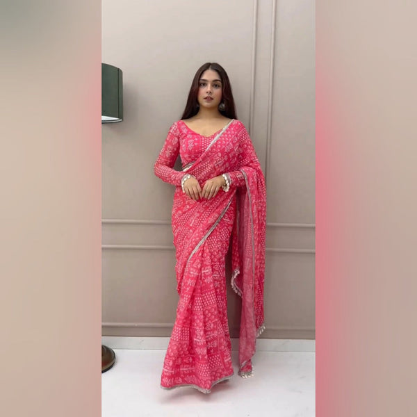 1-MIN READY TO WEAR SAREE IN IMPORTED GEORGETTE WITH HEAVY BLOUSE