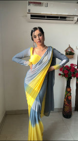 1 MIN READY TO WEAR  SAREE IN IMPORTED GEORGETTE WITH HEAVY BLOUSE