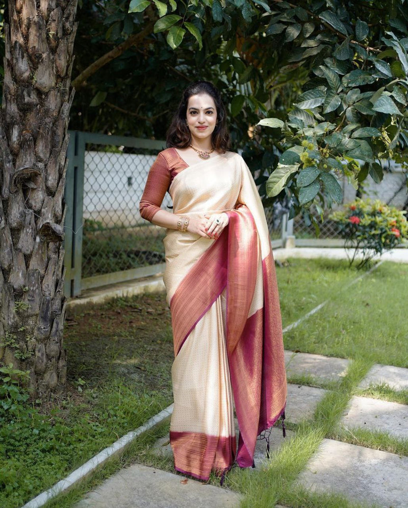 Off white 2024 soft silk saree