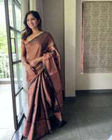 SHINE BLACK COLOR SAREE WITH COPPER ZARI WEAVING