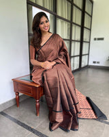 SHINE BLACK COLOR SAREE WITH COPPER ZARI WEAVING