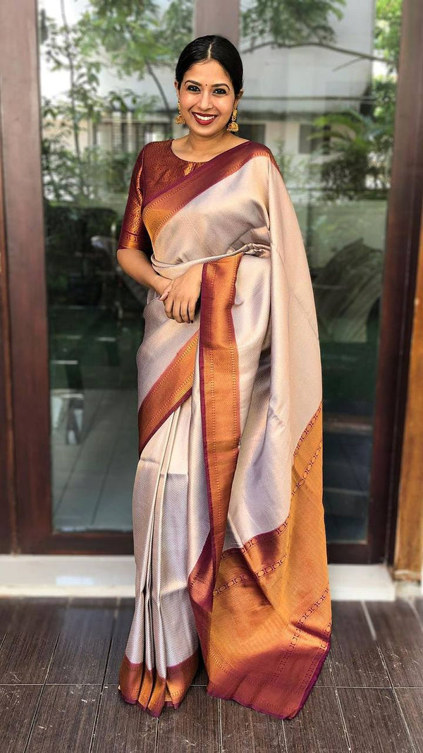 Latest Pink And White Colour Soft Silk Saree With Designer Blouse –  Sareewave