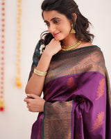 Purple Banarasi Silk Saree