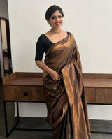 Black Kanjeevaram Silk Saree For Wedding Look