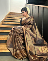 Black Kanjeevaram Silk Saree For Wedding Look