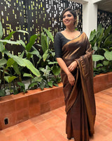 Black Kanjeevaram Silk Saree For Wedding Look