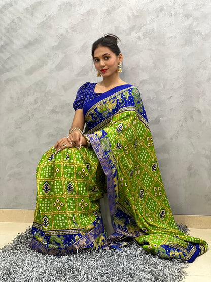 1-Min Ready To Wear Perroat Saree In Beautiful Rich Pallu